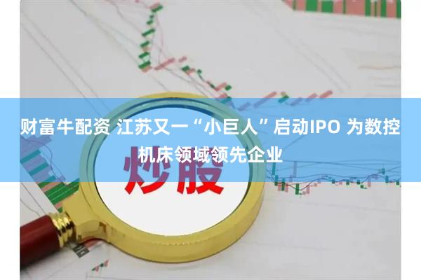 财富牛配资 江苏又一“小巨人”启动IPO 为数控机床领域领先企业